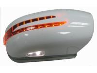 Mercedes W211 (06-09) корпуса боковых зеркал под покраску, со светодиодными поворотниками и подсветкой Welcome, хромированная рамка, дизайн SL-class, комплект 2 шт.