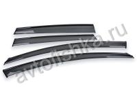 Nissan Murano (2007-) дефлекторы боковых окон темные, ветровики с черным молдингом, комплект 4 шт.