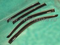 Toyota Land Cruiser Prado 120 (02-09) дефлекторы окон с хромированной окантовкой и логотипом "Prado", ветровики, комплект 4 шт.