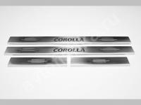 Toyota Corolla (2002-) накладки на пороги из нержавеющей стали, 4 шт.