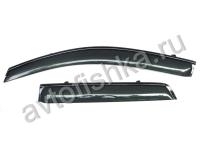 Mitsubishi ASX (10-) дефлекторы боковых окон темные, ветровики с черным молдингом, комплект 4 шт.