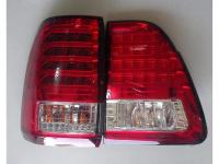 Toyota Land Cruiser 100 (1998-2007) задние тюнинговые красно-белые фонари со светодиодами, в комплекте 4 шт.