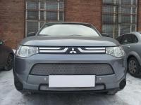 Mitsubishi Outlander (12–13) Защита радиатора, хром (2 части)