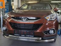 Hyundai ix35 (10–/14–) Защита переднего бампера двойная d 60/60 мм, нерж.