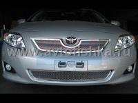 Toyota Corolla (06-10) накладки решетки радиатора и переднего бампера хромированные, комплект 2 шт.