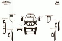 Chery Tiggo 2005-2013 декоративные накладки (отделка салона) под дерево, карбон, алюминий