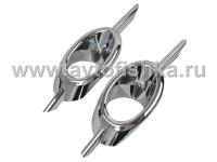 Chevrolet Cruze (08-) хромированные накладки на противотуманные фары с планкой, комплект 2 шт.