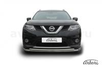 Защита переднего бампера Arbori d57+d42 двойная NISSAN X-TRAIL 2015-
