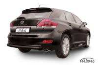Защита заднего бампера Arbori d76 радиусная черная TOYOTA VENZA 2012-