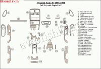 Hyundai Santa Fe (03-04) декоративные накладки под дерево или карбон (отделка салона), полный набор, климат контроль, правый руль