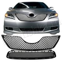Toyota Camry V40 (06-09) решетка радиатора и бампера черная пластиковая, дизайн "BENTLEY"