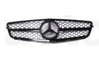 Mercedes C-class W204 (08-) седан решетка радиатора черная со звездой, дизайн AMG