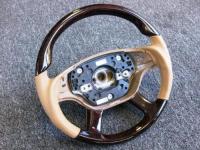 Mercedes W221, W216 (05-08) руль, дизайн AMG, бежевая кожа - дерево орех