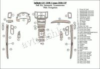 Декоративные накладки салона Infiniti G37 2DR Coн.в.e 2010-н.в. АКПП,навигацией.