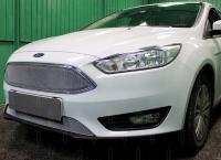 Ford Focus (14–) Защита радиатора Optimal, хром, низ