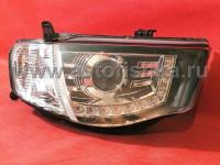 Mitsubishi L200 Triton фары передние линзовые черные, со светодиодной подсветкой DRL, комплект 2 шт.