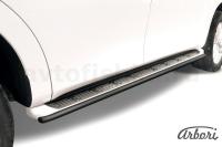 Защита штатного порога Arbori d42 черная NISSAN PATROL 2012-2014