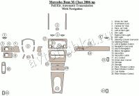 Декоративные накладки салона Mercedes Benz M Class 2006-н.в. полный набор, Автоматическая коробка передач, с навигацией