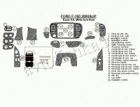 Декоративные накладки салона Ford F-150 2000-2003 базовый набор, с подлокотником, 22 элементов.