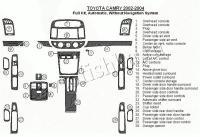 Декоративные накладки салона Toyota Camry 2002-2004 полный набор, Автоматическая коробка передач, без навигации система, без OEM