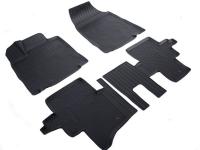Nissan Pathfinder (14–) Коврики салона (полиуретан), чёрные (3D) (5 мест)