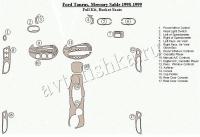 Декоративные накладки салона Ford Taurus 1998-1999 полный набор, Bucket Seats