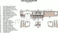Декоративные накладки салона Dodge RAM 2006-2008 полный набор