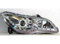 Honda Civic VIII (06-) фары передние линзовые хромированные, со светящимися ободками и светодиодной подсветкой, комплект 2 шт.