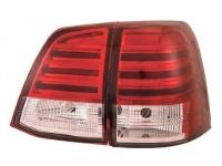 Toyota Land Cruiser 200 (2008-) задние красно-белые фонари со светодиодами, в комплекте 4 шт.