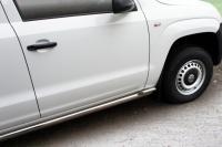 Volkswagen Amarok (10–) Защита штатного порога, 76мм, полир. нерж. сталь.