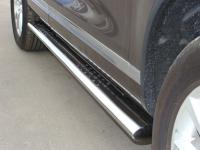 Volkswagen Amarok (10–) Пороги овальные с проступью 120х60 мм