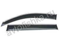 Toyota Highlander (2007-2013) дефлекторы окон тонированные с хромированным молдингом