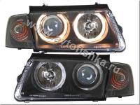 Volkswagen Passat B5 (97-00) фары передние линзовые черные, под корректор, комплект 2 шт.