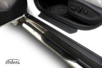 Защита штатных порогов Arbori d76 с проступями HYUNDAI Tucson 4WD 2015-