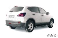 Защита заднего бампера Arbori d57 черная NISSAN QASHQAI +2 2011-