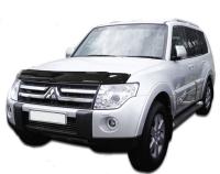 Дефлектор капота темный с надписью Mitsubishi Pajero 2007-2014