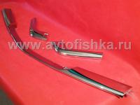 Mercedes S W126 85-92 накладки хромированные на передний бампер, комплект 3 шт.