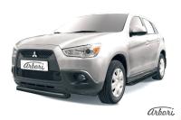 Защита переднего бампера Arbori d76 короткая черная MITSUBISHI ASX 2010-2012