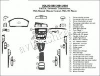 Декоративные накладки салона Volvo S60 2001-2004 полный набор, АКПП, с ручной Climate Controls, с CD Player, Соответствие OEM, 30 элементов.