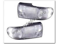 Mitsubishi Lancer (91-96) фонари задние полностью белые с хромом, комплект 2 шт.