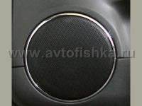 Mercedes W164 ML (05-) декоративные хромированные кольца громкоговорителей дверей, пластик, комплект 4 шт.
