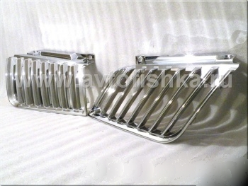 Mitsubishi L200 Triton решетка радиатора хромированная, комплект 2 шт.