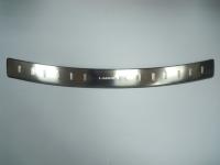 Mitsubishi Lancer (07–10) Накладка на задний бампер, нерж., с логотипом