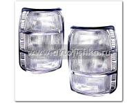 Mitsubishi Pajero (91-96) фонари задние полностью белые с хромом, комплект 2 шт.