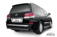 Защита заднего бампера Arbori d76 черная LEXUS LX-570 2012-