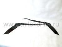 Toyota Land Cruiser Prado 150 (10-) обрамления передних фар черные, на крыло, капот и бампер, комплект 6 предметов.