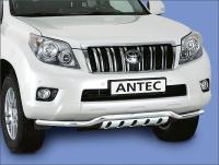 Toyota Land Cruiser Prado (09–/13–) Защита переднего бампера 60 мм, труба изогнутая, без защиты картера, нерж., полир.