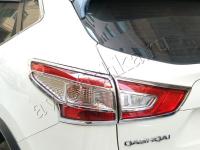 Nissan Qashqai (14-) хромированные накладки на задние фонари, комплект 2 шт.