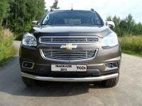Chevrolet TrailBlazer (12–16) Защита передняя (овальная) 75х42 мм