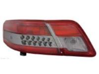 Toyota Camry V40 (2006-2011) задние светодиодные красно-хромированные фонари, дизайн Camry Hybrid, комплект 2 шт.